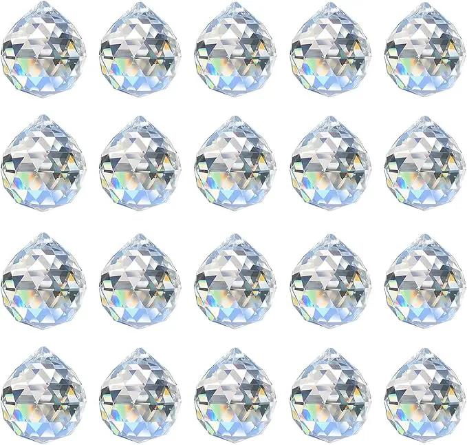 20pcs 0.8"/20mm Crystal Suncatcher Prism for Windows Hanging, Crystal Prisms Beads Ball Pendants Rainbow Maker for Fengshui, Home Room Decor, Indoor Windows by GreenHaven Gardens