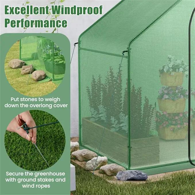 71x40x66 Walk-in Mini Greenhouse Kit for Outdoors with Durable Greenhouse Plastic Cover, 4-Tier Small Green Houses for Outside Gardening & Plant Protection, Portable Indoor Green House by GreenHaven Gardens