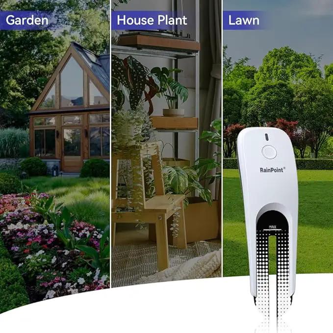 RAINPOINT Wi-Fi Soil Moisture Meter Plants - Hygrometer, Room Thermometer Indoor Soil Tester, Smart Plant Sensor, Temperature Humidity Monitor for Garden with 2.4 GHz Mini Wi-Fi Smart Gateway Hub by GreenHaven Gardens