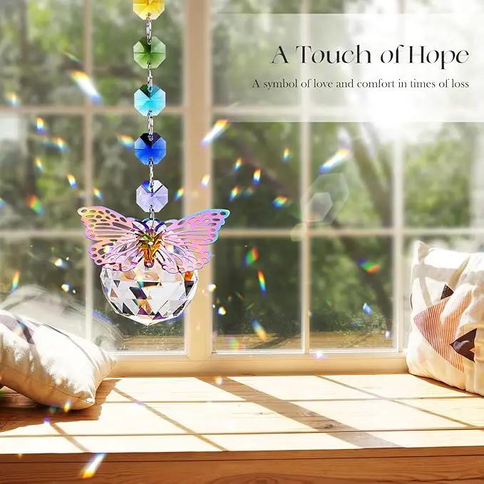 Sympathy Gift Baskets, Unique Memorial Gifts for Loss of Loved One, Bereavement Grief Gift Idea with Crystal Suncatcher, Condolences Gift Basket Box for Women, Sorry for Your Loss Mom Dad Friend Baby by GreenHaven Gardens