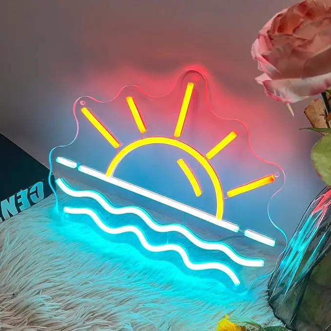 Sunset Sunrise Neon Sign, Neon Signs for Wall Decor Dimmable LED Neon Light Sign for Beach Bedroom Living Room Wedding Bar Party Home Room Decor by GreenHaven Gardens