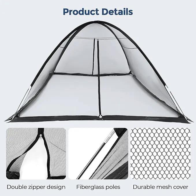 DEERFAMY Pond Net Dome, 10×14 FT Pond Cover with 2 Doors, Pond Mesh Tent with 4 Ropes, 16 Stakes, and Fiberglass Poles, Pond Netting for Koi, Outdoor Ponds, Pool and Gardens, Black by GreenHaven Gardens