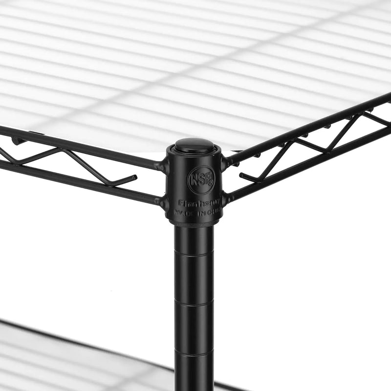 Finnhomy 8-Tier Wire Shelving Unit Adjustable Steel Wire Rack Shelving 8 Shelves Steel Storage Rack or Two 4-Tier Shelving Units with PE mat, Leveling Feet and Safety Device, NSF Certified, Black by GreenHaven Gardens