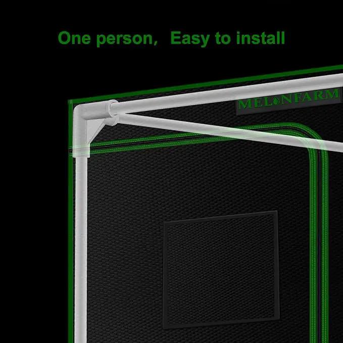 MELONFARM 2x2 Grow Tent, 24"x24"x48'' High Reflective 600D Diamond Mylar Canvas with Observation Window and Floor Tray for Hydroponic Indoor Plant Growing by GreenHaven Gardens