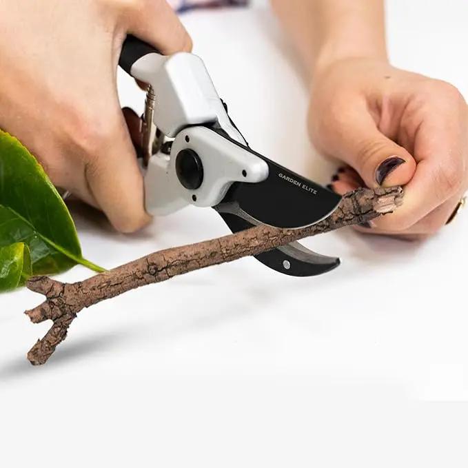Razor Sharp Bypass Pruning Shears - Lifetime Replacement - Free Extra Blade, Spring & eBook - Japanese Steel - Premium Hand Pruners - Garden Shears - Garden Clippers - Secateurs with Ergonomic Handles by GreenHaven Gardens