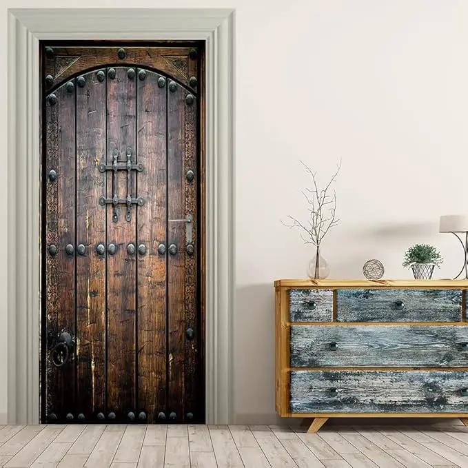3D Self-Adhesive Door Poster Door Sticker Wooden Door Film Door Decoration 77 x 200 cm by GreenHaven Gardens