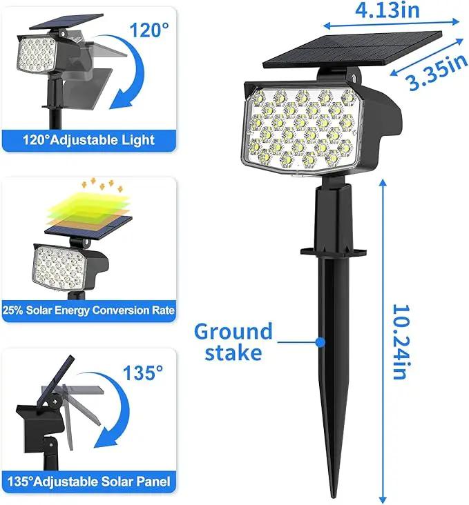WELALO Solar Spot Lights Outdoor, 6 Pack/3 Modes Solar Landscape Spotlights, Adjustable Solar Powered Security Lights, IP65 Waterproof Wall Lights Solar Lights Outdoor for Walkway/Yard/Garden/Driveway by GreenHaven Gardens