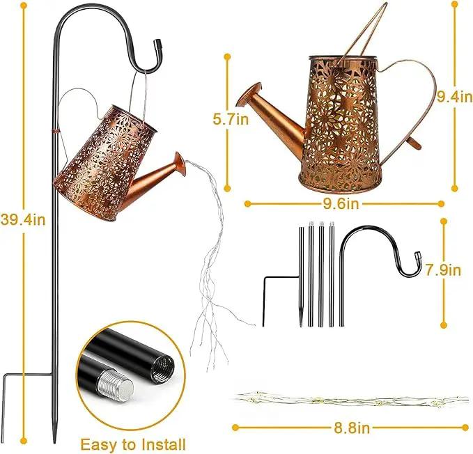 Forlivese 2PCS Solar Watering Can with Lights, Solar Lights Outdoor Decorations with Hanging Solar Garden Lights with Bracket Waterproof Watering Can Landscape Light for Patio Gardening Pathway 36LED by GreenHaven Gardens
