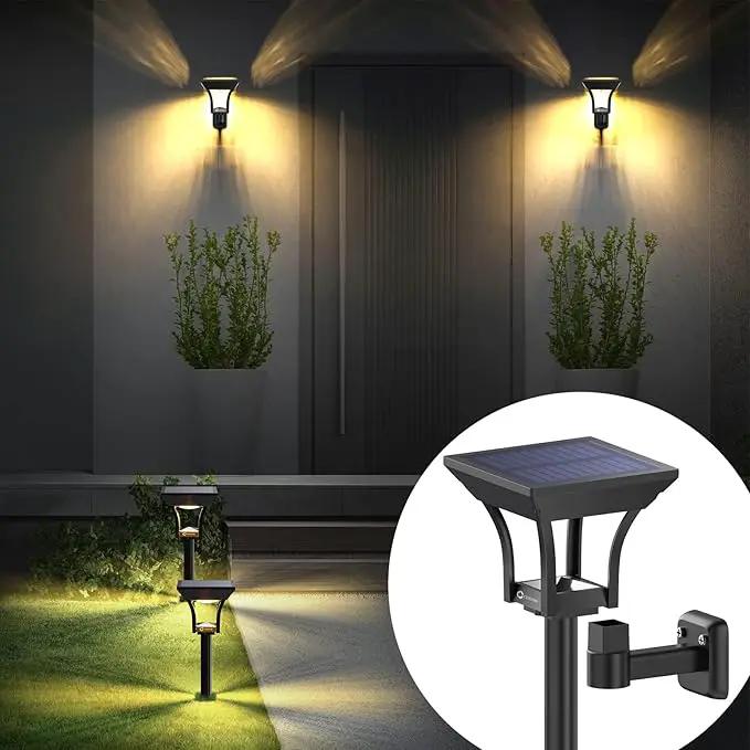 CINOTON Outdoor Solar Landscape Pathway & Wall Lights with 2 Brightness Modes, IP65 Waterproof LED Solar Powered Garden Lights for Patio Lawn Porch Walkway Backyard Driveway Sidewalk Warm White 4 Pack by GreenHaven Gardens