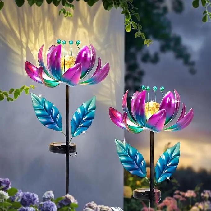 Outdoor Garden Decor Solar Spinners Lights - Metal Wind Spinner Solar Lights for Yard, Patio, Garden Lawn Oranments by GreenHaven Gardens