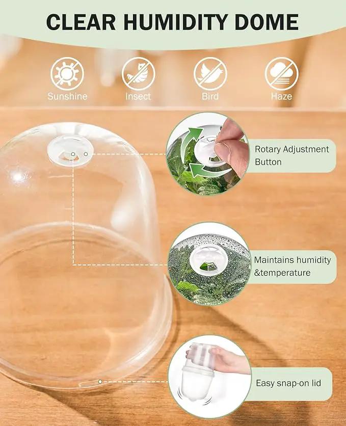homenote Clear Nursery Pots for Plants,5 Inch Plant Pot for Planting with Humidity Domes Plastic Seedling with Drainage Holes Seed Starter Flower High Transparency (15 Pack) by GreenHaven Gardens