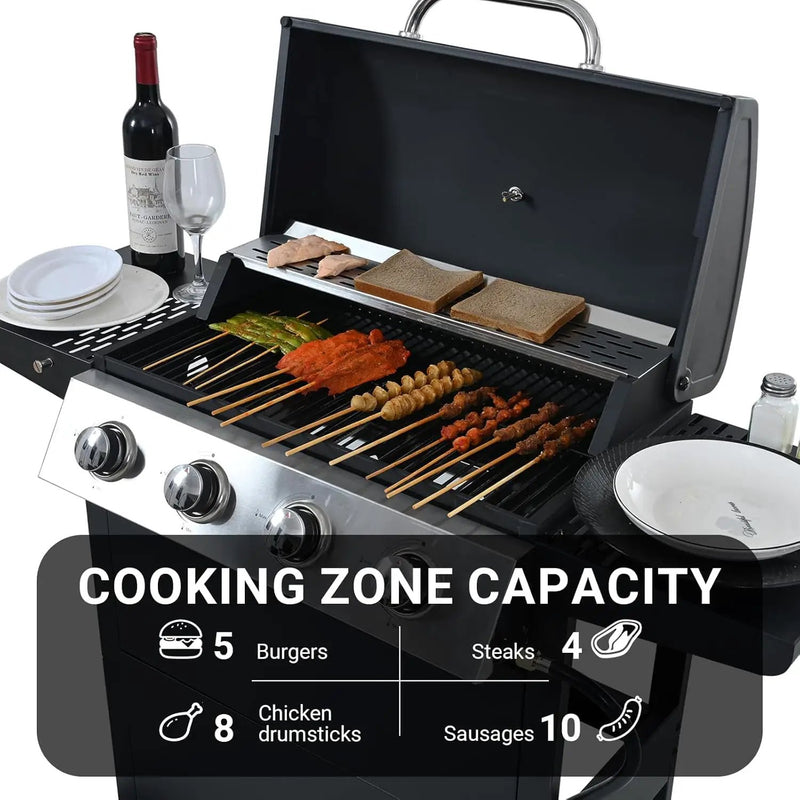 Endark4-burner| 34,000 BTU multi-purpose stainless steel grill | Suitable for outdoor cooking, patio, backyard, barbecue and camping | suitable for grilling, frying, pizza by GreenHaven Gardens