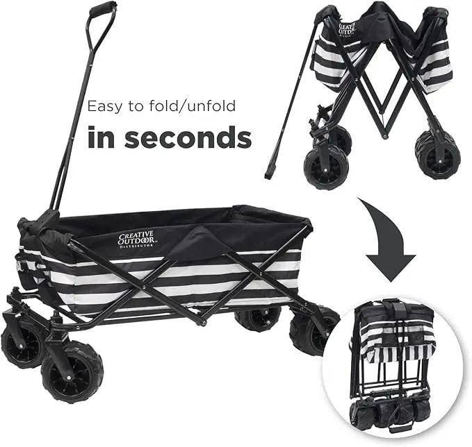 Creative Outdoor Original Folding Wagon All-Terrain Wheels by GreenHaven Gardens