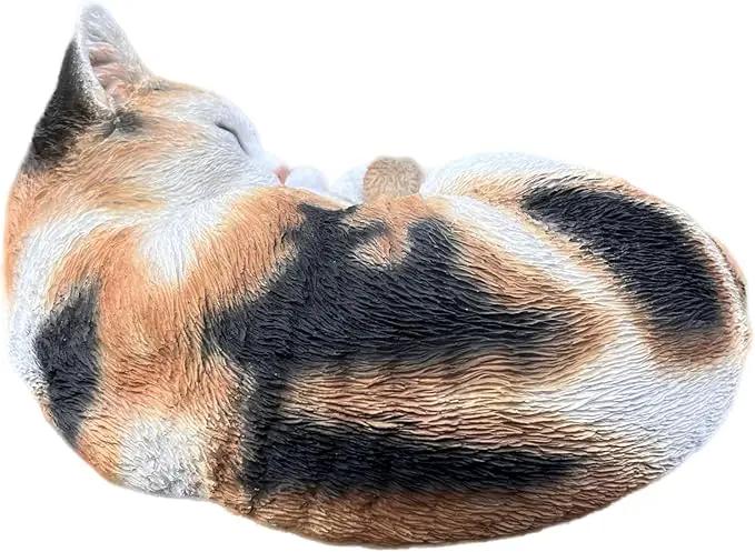 Hi-Line Gift Ltd. Sleeping Calico Cat Garden Statue by GreenHaven Gardens