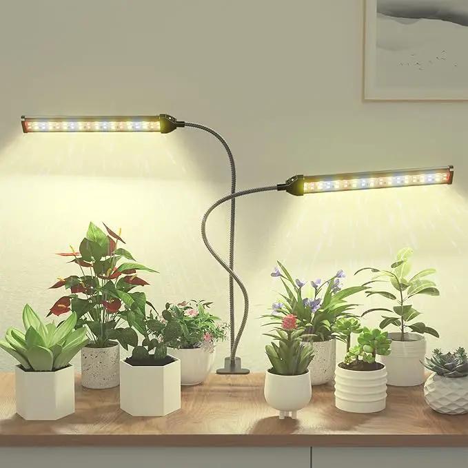 [2024 Newest] Grow Light, 5000K Full Spectrum White Red Blue 138 LED Plant Lamp Clip-on Desk for Indoor Plants Growing, 5 Dimmable Levels & Timer Setting 4/8/12/18H by GreenHaven Gardens