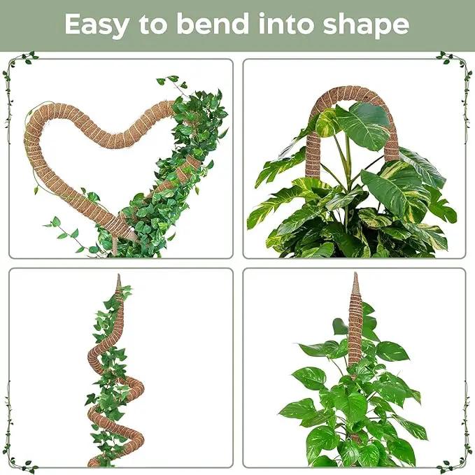 48'' Bendable Moss Pole Monstera Plant Support for Climbing Indoor Plants - Stakes for Potted Climbers - Tall Sticks Indoor Trellis for Houseplants - Accessories for Monstera Pot by GreenHaven Gardens