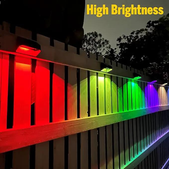 Solar Lights Outdoor 8 Pack, RGB 8 Colors, Dusk to Dawn Deck Light, Solar Deck Lights for Outside IP65 Waterproof, Backyard/Railing/Wall/Step/Patio/Fence by GreenHaven Gardens