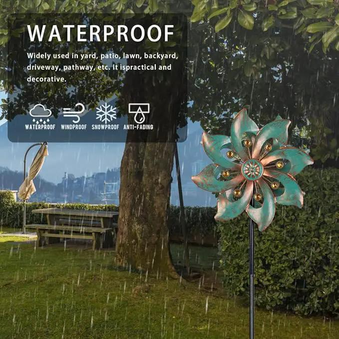 DREAMYSOUL Outdoor Wind Spinner 37 Inch, Metal Garden Wind Sculpture Bronze Wind Spinners for Patio Yard Lawn Decor by GreenHaven Gardens