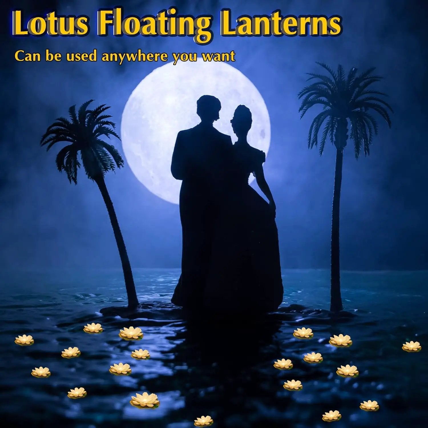Liliful 24 Pcs Diwali Lotus Decoration Pool Floating Lights, Artificial Flowers Lotus with LED,Lily Pads Water Lantern for Indian Puja Home Decoration(3.94 Inch, 5.91 Inch,White) by GreenHaven Gardens