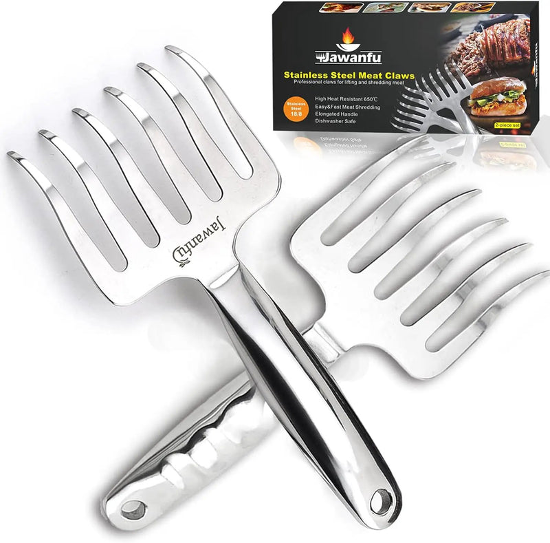 Meat Shredder Claws, 18/8 Stainless Steel Pulled Pork Tools for Shredding Meat, Effortlessly BBQ Tools For Handling, Shredding, Pulling Meat, Smoker Grilling Gifts, Pack of 2 by GreenHaven Gardens