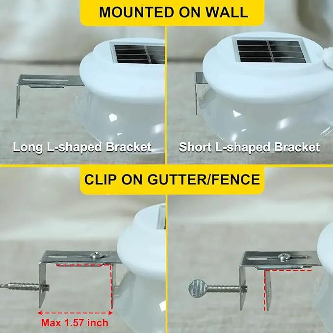 ROSHWEY Backyard Lights, 6 Pack Solar Fence Lights with 9 LED Waterproof Outdoor Gutter Lights for Eaves Garden Landscape Yard (Warm White) by GreenHaven Gardens