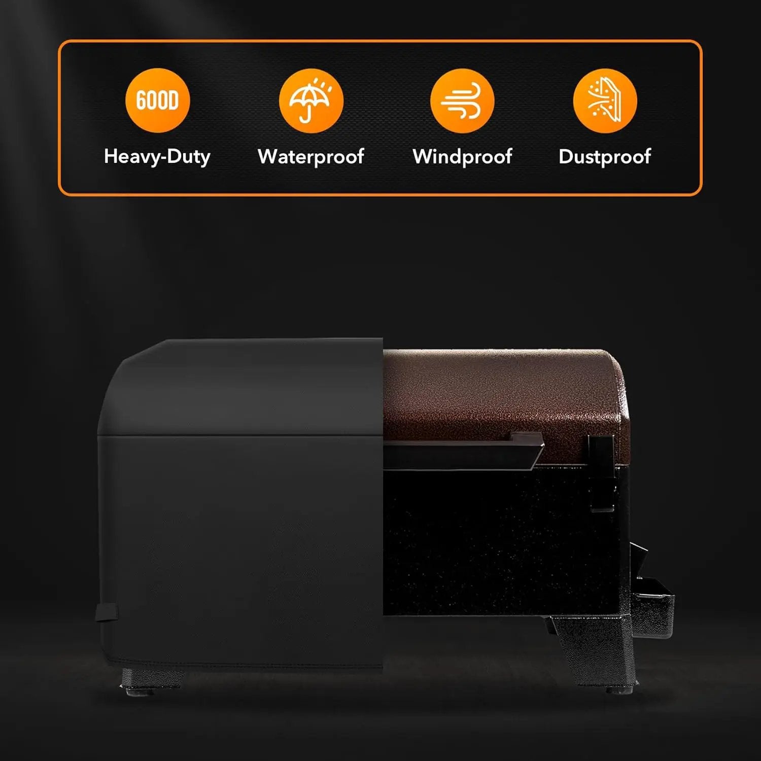 Heavy Duty 600D Polyester Cover Compatible with Pit Boss Portable Table Top Pellet Grill 10697 and PB150PPG Grills by GreenHaven Gardens