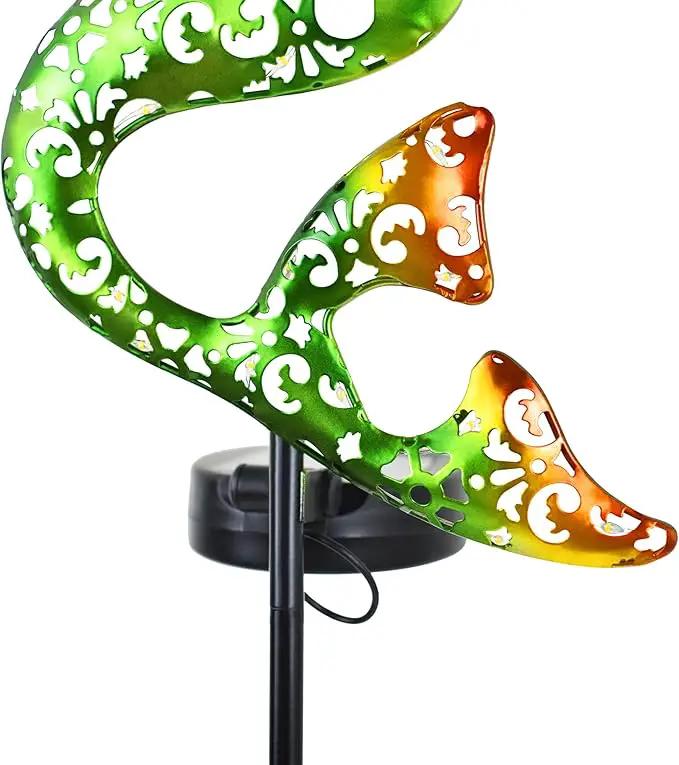 ARTER Solar Garden Lights, Green Mermaid Marine Nautical Themed Outdoor Waterproof Stake With 3.6 Feet 22 LED Fairy Lights for Pathway, Yard, Patio, Lawn, Swimming Pool, 37" Tall (Pack of 1) by GreenHaven Gardens
