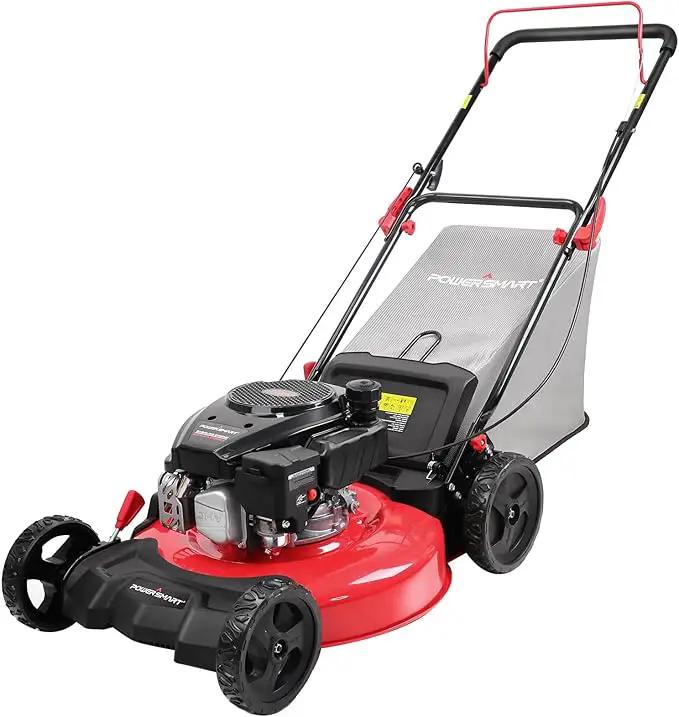 PowerSmart Gas Lawn Mower 21-Inch 144cc OHV Engine 3-in-1 Push Mower with Bagging by GreenHaven Gardens