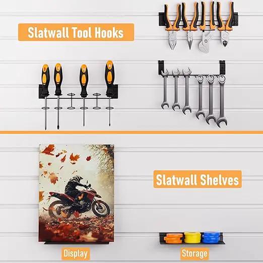 INCLY 30PCS Slatwall Accessories Set with Slatwall Baskets, Slatwall Hooks, Slatwall Shelves, Slatwall Bins, Slatwall Cups, Heavy Duty Slat Wall Accessory for Garage Room Shop Organizing Display by GreenHaven Gardens