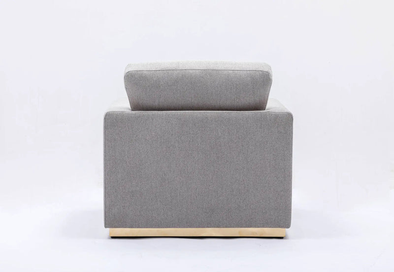 Valin - Linen Chair For Living Room - Gray