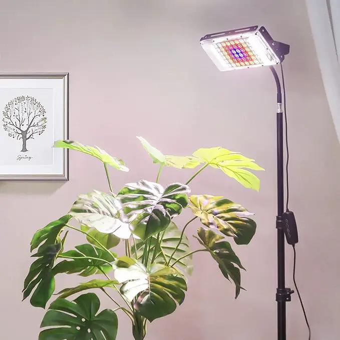 LBW Grow Light with Stand, Full Spectrum LED Plant Light for Indoor Plants, Floor Grow Lamp with 63" Adjustable Tripod, 4H/8H/12H Timer, 6 Dimmable Brightness, Ideal for Tall Plants by GreenHaven Gardens
