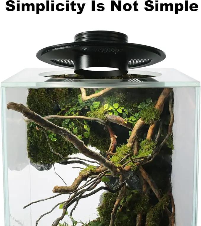 Desktop Glass Plant Terrarium with Grow Light(L7.8 W7.8 H14), for Succulent, Moss, Miniature Gardening Landscape, Betta Fish Tank, Indoor Plant Growth, Office Home Decoration (TimeControlled) by GreenHaven Gardens