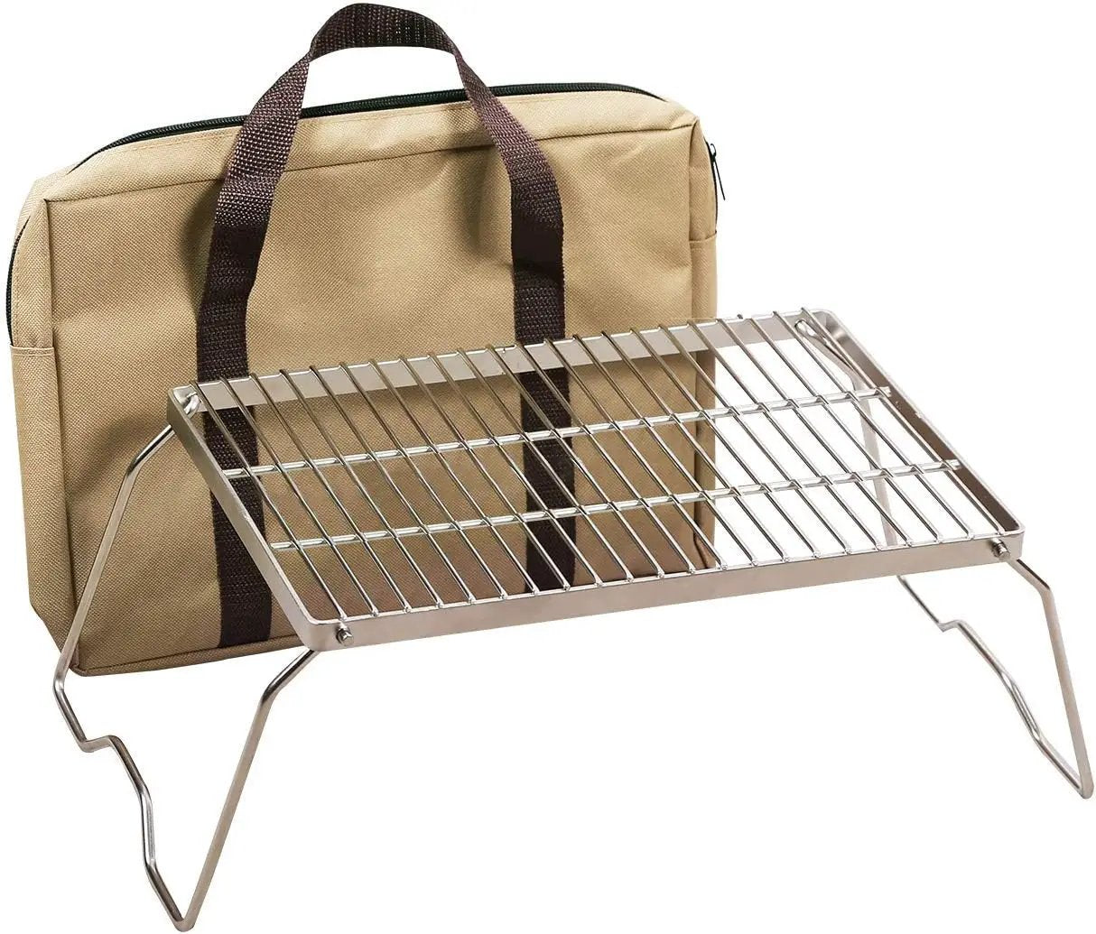 REDCAMP 13.6" Small Folding Campfire Grill, 304 Stainless Steel Firepit Grill Grate, Heavy Duty Portable Camping Grill with Carrying Bag for Outdoor Cooking Backpacking Hiking Picnics BBQ by GreenHaven Gardens