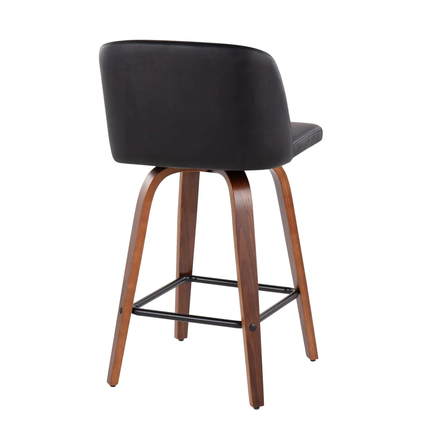 Toriano - Mid Century Modern Fixed Height Counter Stool & Square Footrest (Set of 2) by HouseOfZazla
