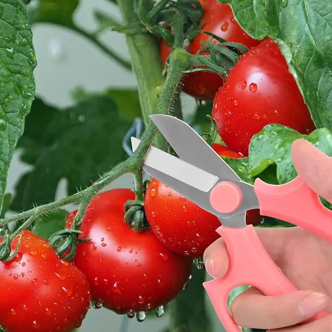 Flower Scissors, Strong Floral Shears, Premium Steel Garden Pruning Shears Floral Fruits Leaf Scissors Hand Pruner Snip Trimming Tool for Gardening Flower Arrangement, Pink by GreenHaven Gardens
