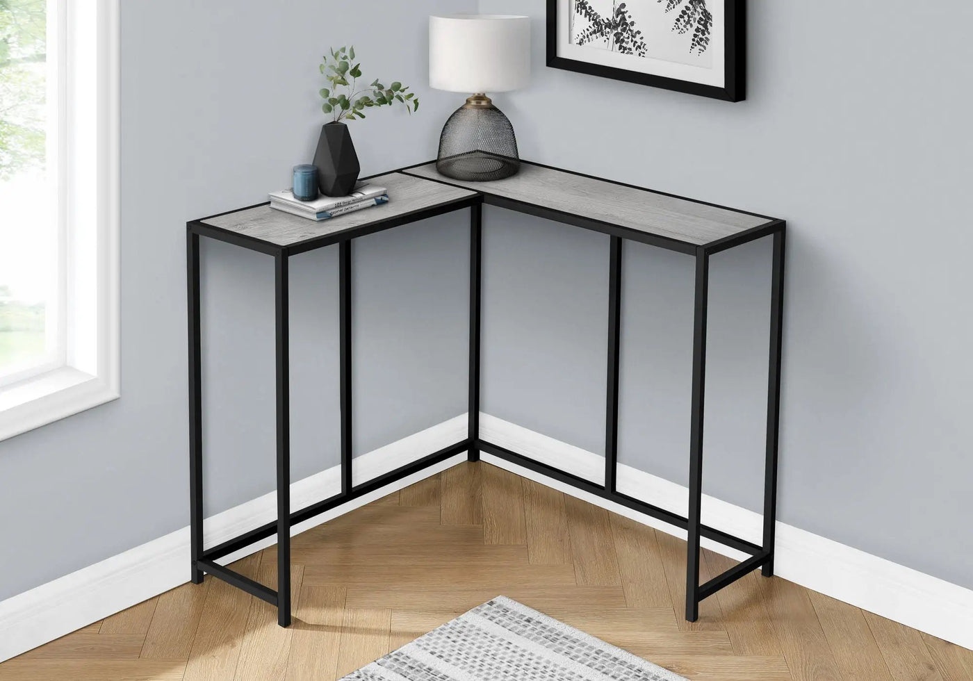 Corner Accent Console Table For Entryway, Unique L-Shaped Design by Unique Piece Furniture