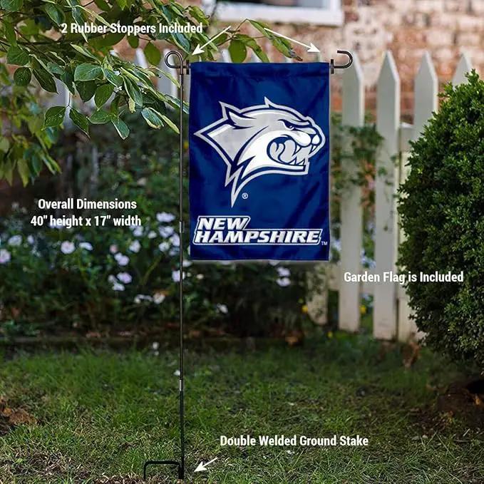 College Flags & Banners Co. New Hampshire Wildcats Garden Flag with Stand Holder by GreenHaven Gardens