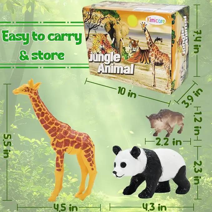 24Pcs Safari & Zoo Animals Figures, Realistic Plastic Animal Toys Set for Kids 1 2 3, Lion, Elephant, Perfect for Play, Education, Baby Shower Decor,Party Supplies Cake Topper by GreenHaven Gardens
