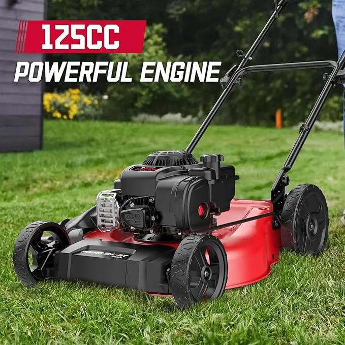 PowerSmart Gas Lawn Mower 21" with B&S 125cc Engine, 2-in-1 Mulching and Side Discharge, Easy Assembly & Lightweight, Cordless Push Lawn Mowers for Garden Yard by GreenHaven Gardens