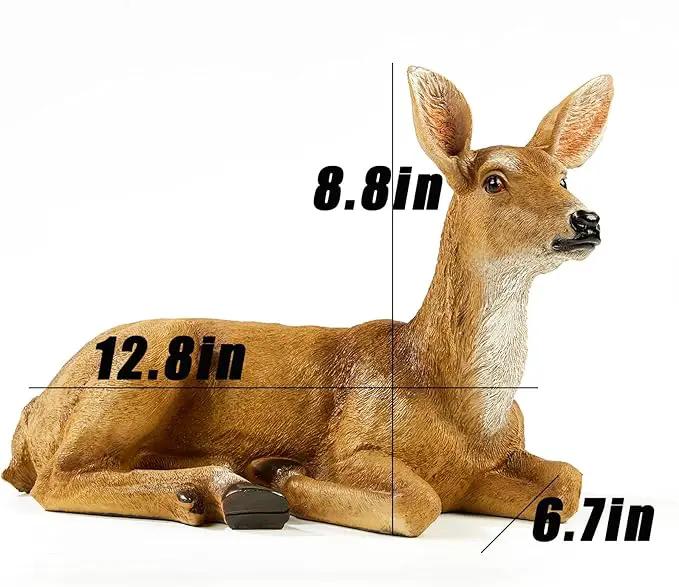 XTAPAN Resin Female Deer & Standing Male Deer Figurine Animals Statue Home Garden Yard Ornament Lawn Outdoor Patio Decor by GreenHaven Gardens