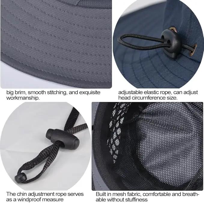Fishing Hat, UPF50+ Wide Brim Sun Hat for Men Women, UV Protection Hiking Beach Bucket Hats Summer Safari Hat by GreenHaven Gardens