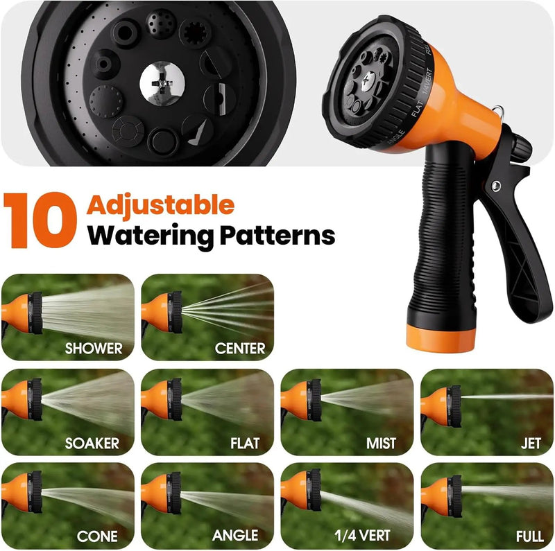 Garden Hose 50 FT, Flexible Metal Hose with 10 Function Nozzle, Kink Free, Lightweight, Durable, Crush Resistant Fitting, Easy to Coil, Puncture Proof Hose for Yard, Rv, 600 PSI 2025 New by GreenHaven Gardens