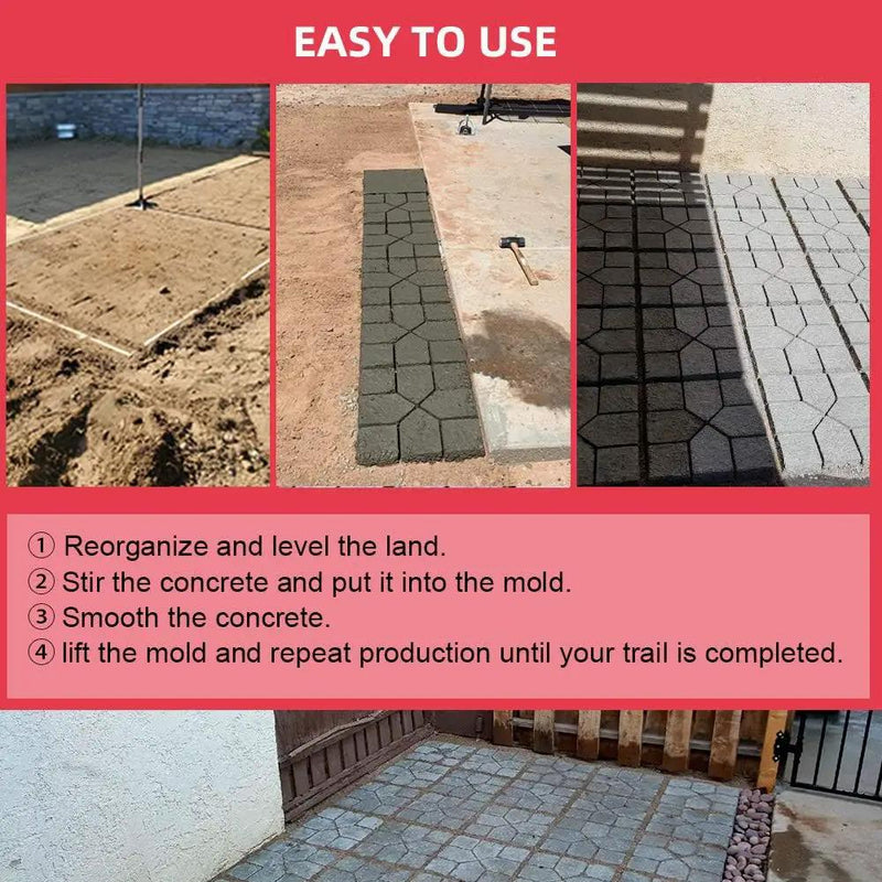 Anothera 2Pack 15.7"x15.7"x1.57" Walk Maker Reusable Concrete Path Maker Molds Pathmate Stone Molding Stepping Stone Paver Lawn Patio Yard Garden DIY Walkway Pavement Paving Moulds (Square) by GreenHaven Gardens