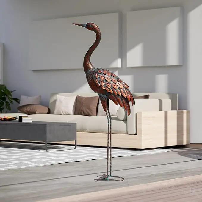 chisheen Outdoor Garden Crane Statues and Sculptures Metal Yard Art Statue for Garden Decoration Large Size by GreenHaven Gardens