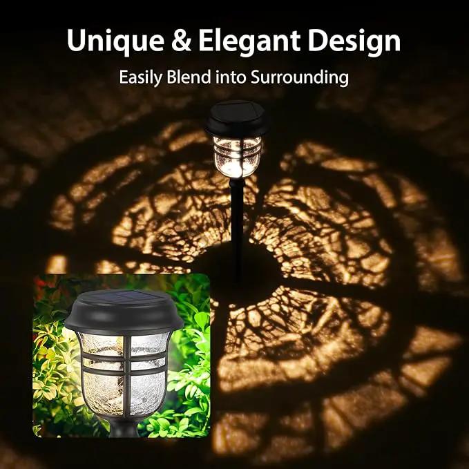 XMCOSY+ Solar Pathway Lights Outdoor, High Lumens LED Garden Lights with 2 Lighting Modes, Solar Powered Light, IP65 Waterproof Auto ON/Off for Yard Walkway Driveway Decor (Warm & Cool White) by GreenHaven Gardens