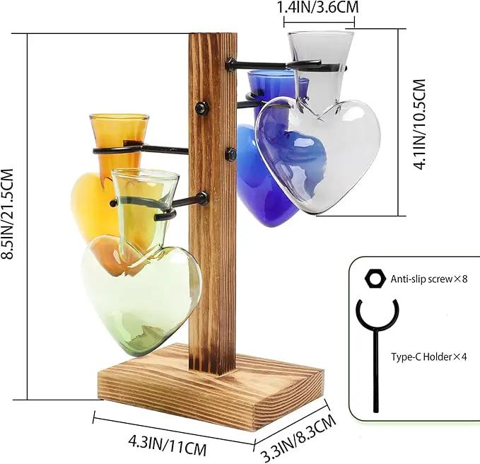 Plants Propagation Stations Plant Terrarium Kit Glass Planters for Indoor Plants House Plant Accessories Gift for Women - 4 Love Bulb Vase by GreenHaven Gardens