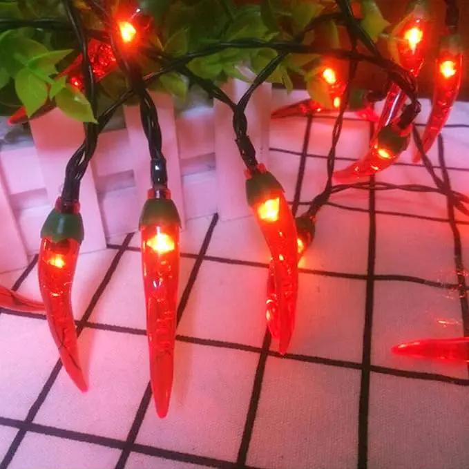 Solar Red Chili String Lights, 200 LED Chili Shape Fairy String Lights Solar Operated String Lights for Wedding, Chinese New Year,Spring Festival,Party Decoration,Christmas by GreenHaven Gardens