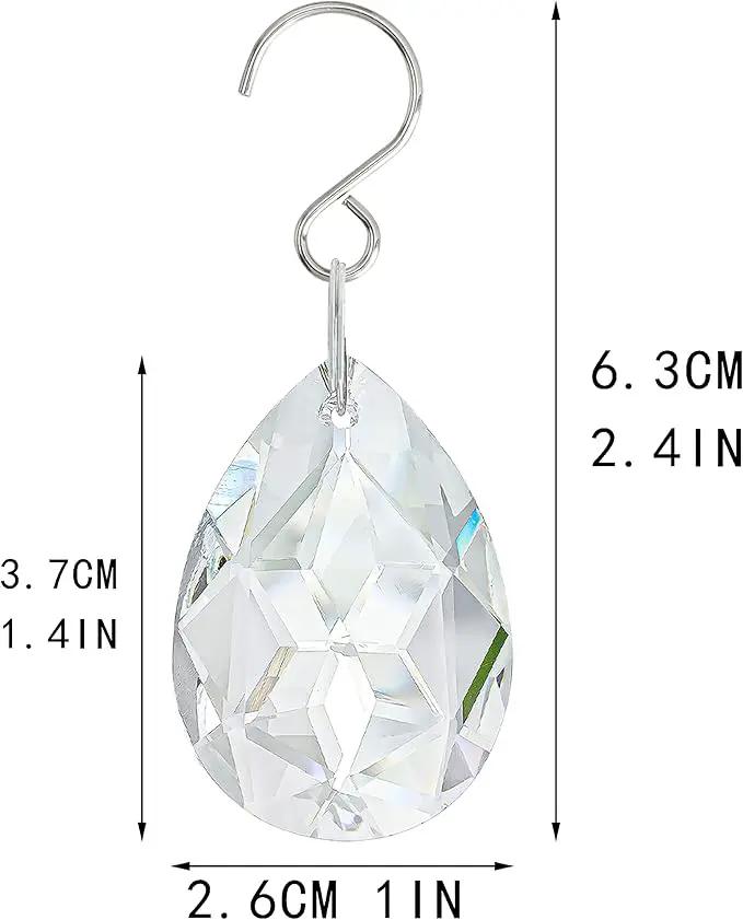 10pcs 38mm Clear Crystal Teardrops Chandelier Parts,Chandelier Crystal Prisms Pendants with Hook,Hanging Crystals for Lamp Window Christmas Tree Decoration Suncatcher by GreenHaven Gardens