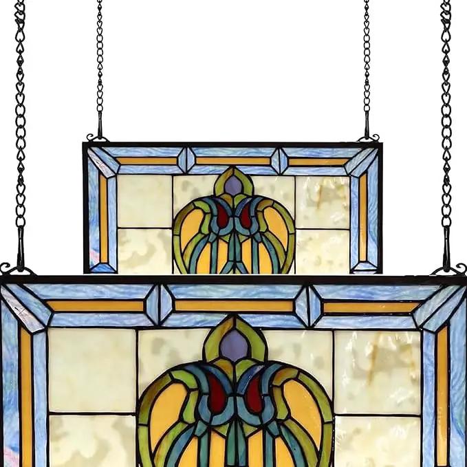 20 Inch Stained Glass Window Hanging Chain Picture Hanging Chain Sunshine Catcher Black Metal Nickel Plating Stained Glass Window Panels Chains 4 Pcs by GreenHaven Gardens