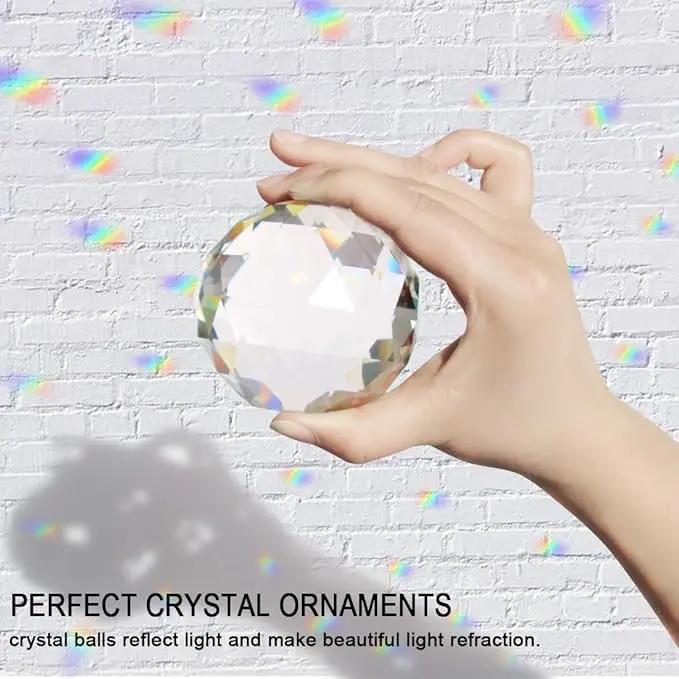 Clear Crystal Suncatcher Ball Prism Glass Sphere Faceted Gazing Ball Rainbow Maker Window Prisms Suncatcher for Window, Sun Catcher(80mm/3.15inch) by GreenHaven Gardens